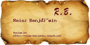 Reisz Benjámin névjegykártya